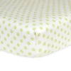 Trend Lab® Polka Dot Flannel Fitted Crib Sheet In Sage/White White/sage