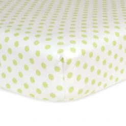 Trend Lab® Polka Dot Flannel Fitted Crib Sheet In Sage/White White/sage
