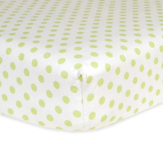 Trend Lab® Polka Dot Flannel Fitted Crib Sheet In Sage/White White/sage