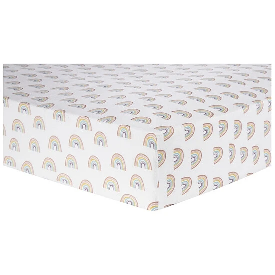 Trend Lab® Pastel Rainbows Flannel Deluxe Fitted Crib Sheet Multi
