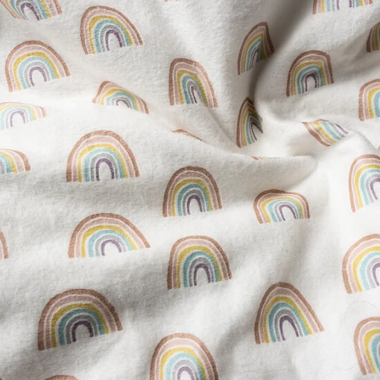 Trend Lab® Pastel Rainbows Flannel Deluxe Fitted Crib Sheet Multi - Image 6