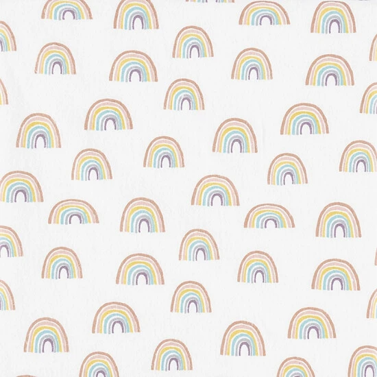 Trend Lab® Pastel Rainbows Flannel Deluxe Fitted Crib Sheet Multi - Image 7