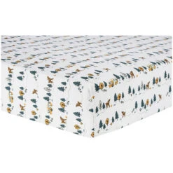 Trend Lab® Forest Campers Flannel Deluxe Fitted Crib Sheet In Green/Brown