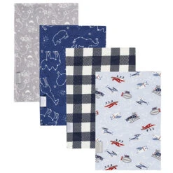 Trend Lab® 4-Pack Sky Traveler Flannel Swaddling Blankets In Blue