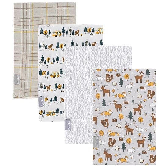 Trend Lab® 4-Pack Woodland Trail Flannel Swaddling Blankets In Grey Gray - Image 10