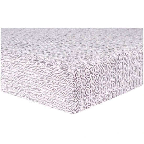 Trend Lab® Lilac Herringbone Deluxe Flannel Fitted Crib Sheet In White/Pink - Image 4