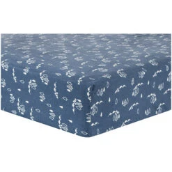Trend Lab® Mountains Deluxe Flannel Fitted Crib Sheet In Navy/White Green/brown