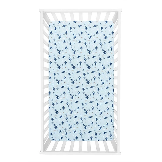 Trend Lab® Big Sky Moose Deluxe Flannel Fitted Crib Sheet In Blue Multi - Image 3