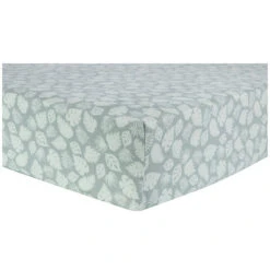 Trend Lab® Tropical Leaves Deluxe Flannel Fitted Crib Sheet In Green