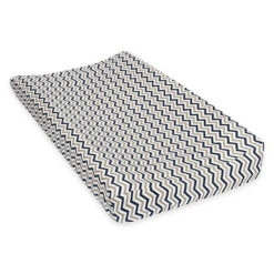 Trend Lab® Chevron Deluxe Flannel Changing Pad Cover In Navy/Grey