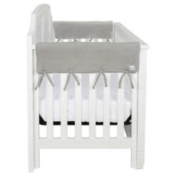 Trend Lab Cribwrap Wide Short Rail Covers In Grey Fleece (Set Of 2) Gray