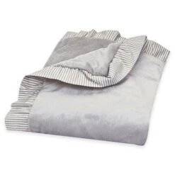 Trend Lab® 30-Inch X 40-Inch Velour Receiving Blanket In Grey Grey/white