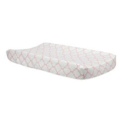 Trend Lab® Pink Sky Quatrefoil Changing Pad Cover Pink/white
