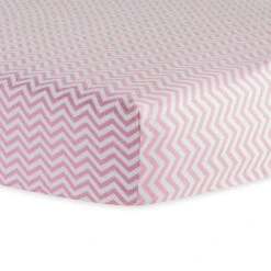 Trend Lab® Chevron Flannel Fitted Crib Sheet In Pink Pink/white