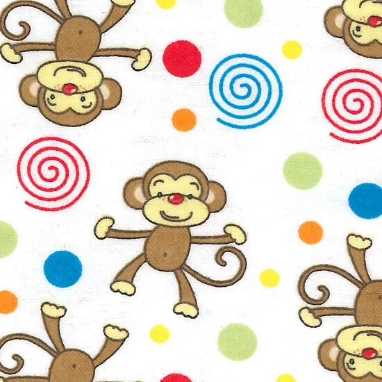 Trend Lab® Monkeys Flannel Fitted Crib Sheet In White Multi - Image 2