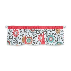 Waverly® Baby By Trend Lab® Pom Pom Play Window Valance White/coral