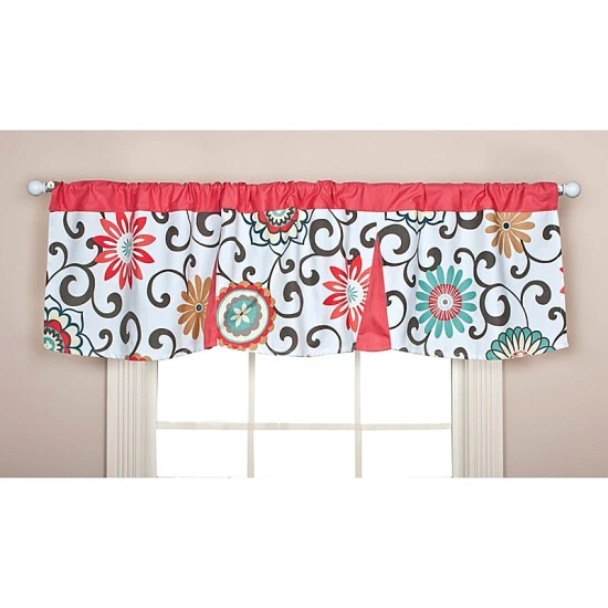 Waverly® Baby By Trend Lab® Pom Pom Play Window Valance White/coral - Image 2