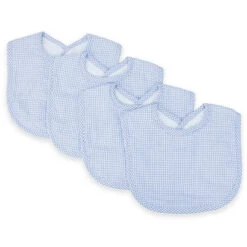 Trend Lab® 4-Pack Gingham Seersucker Bib Set In Blue/White