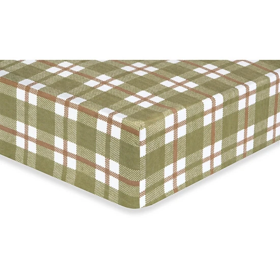 Trend Lab® Deer Lodge Plaid Flannel Fitted Crib Sheet Multi