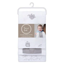 Trend Lab® 3-Pack Jumbo Burp Cloth Set In Safari Grey Gray