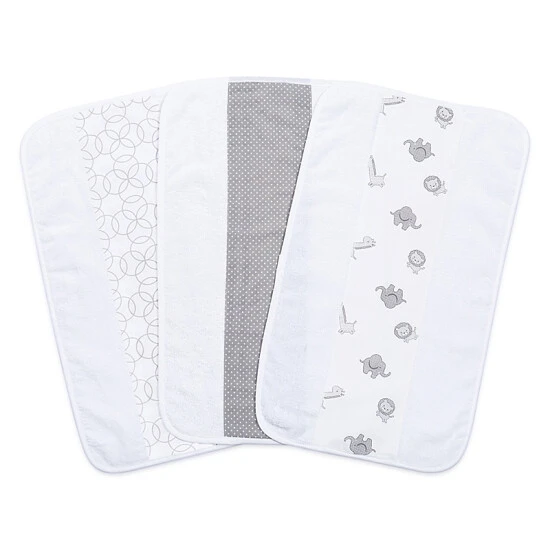 Trend Lab® 3-Pack Jumbo Burp Cloth Set In Safari Grey Gray - Image 2