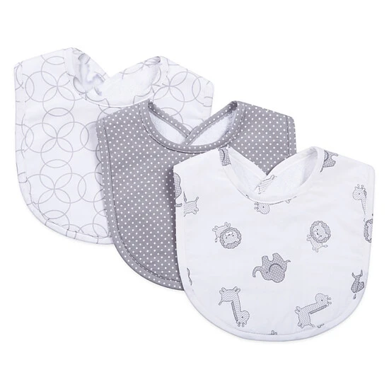 Trend Lab® 3-Pack Bib Set In Safari Grey Gray - Image 2