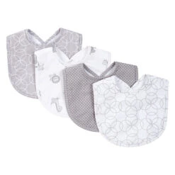 Trend Lab® 4-Piece Circles Bib Set In Grey/White Pink