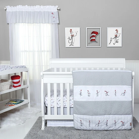 Trend Lab® Dr. Seuss® The Cat In The Hat Comes Back 4-Piece Crib Bedding Set Red/white