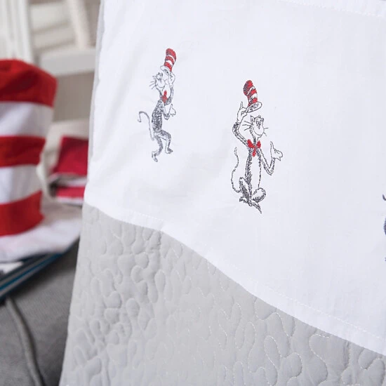 Trend Lab® Dr. Seuss® The Cat In The Hat Comes Back 4-Piece Crib Bedding Set Red/white - Image 5