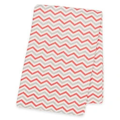 Trend Lab® Chevron Deluxe Flannel Swaddle Blanket In Coral/Grey
