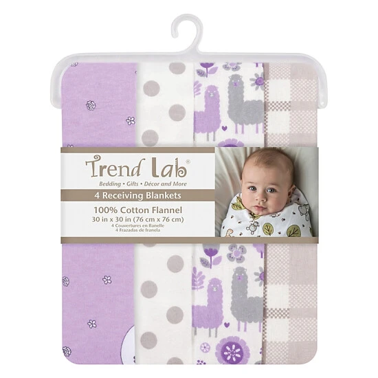 unnamed-file-1604.jpg Trend Lab® 4-Pack Llamas Flannel Receiving Blankets In Purple -Trend Lab Shop unnamed file 1604