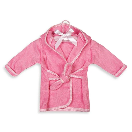 Trend Lab® Size 0-9M Terry Robe On Padded Hanger In Pink Pink/white