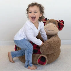 Trend Labs&reg; Plush Plaid Moose Character Chair Multi -Trend Lab Shop unnamed file 1695