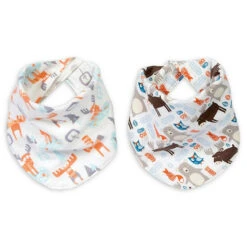 Trend Lab® Scandi Moose 2-Pack Reversible Flannel Bandana Bib Set Multi