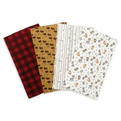 Trend Lab® 4-Pack Northwoods Flannel Burp Cloth Set Multi