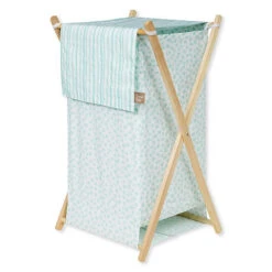 Trend Lab Taylor Laundry Hamper In Aqua/White