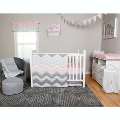 Trend Lab® Cotton Candy Chevron 3-Piece Crib Bedding Set Pink