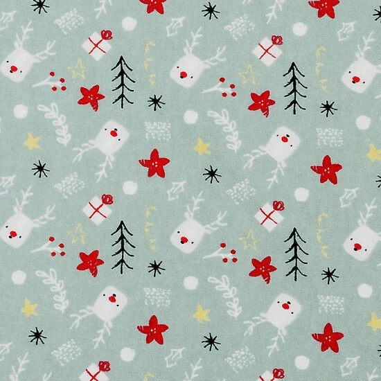 Trend Lab® Reindeer Gifts Deluxe Flannel Fitted Crib Sheet In Red/Grey - Image 2