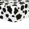 Trend Lab&reg; Flannel Cow Fitted Crib Sheet In Black/White