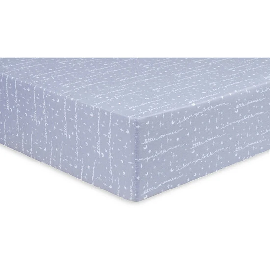 Trend Lab® Little Dreamer Jersey Weave Fitted Crib Sheet In Blue Gray/white