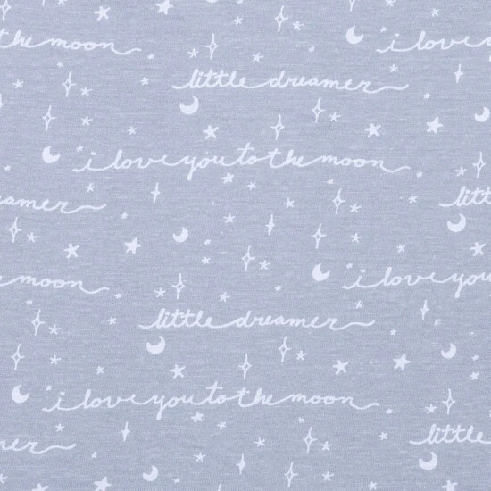 Trend Lab® Little Dreamer Jersey Weave Fitted Crib Sheet In Blue Gray/white - Image 2