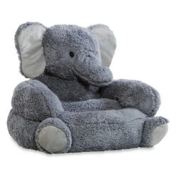 Trend Lab Elephant Children's Plush Character Chair Gray