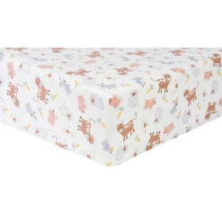 Trend Lab® Farm Friends Flannel Fitted Crib Sheet In Grey/Brown