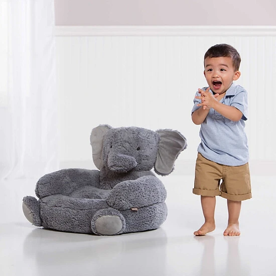 Trend Lab Elephant Children's Plush Character Chair Gray - Image 3