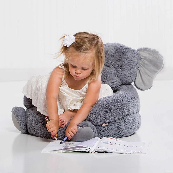 Trend Lab Elephant Children's Plush Character Chair Gray - Image 4