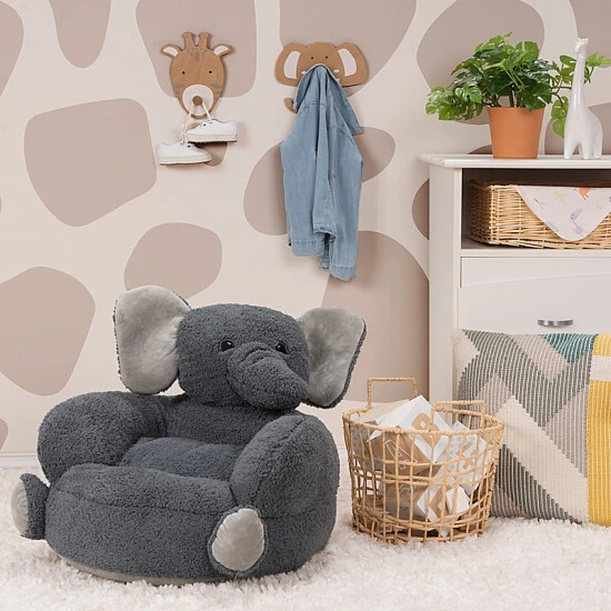 Trend Lab Elephant Children's Plush Character Chair Gray - Image 5
