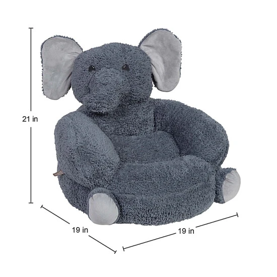 Trend Lab Elephant Children's Plush Character Chair Gray - Image 6