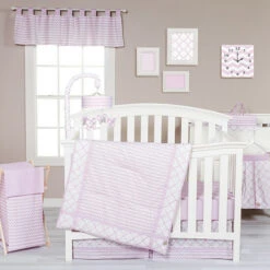 Trend Lab® Orchid Bloom 3-Piece Crib Bedding Set Purple/white