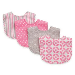 Trend Lab 4-Pack Lilly Bouquet Bib Set In Pink