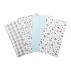 Trend Lab® 4-Pack Flannel Burp Cloth Gray/aqua